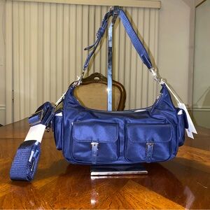 Tory Burch Navy Convertible Nylon Shoulder Bag